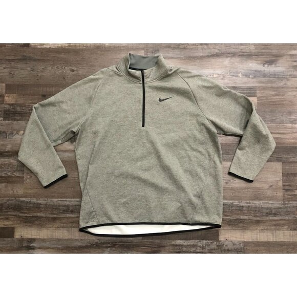 Nike Dri Fit Mens 2XL Gray 1/4 Zip Long Sleeve Sweatshirt Pullover - Picture 1 of 6